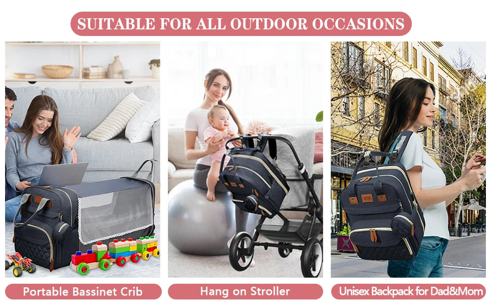 Baby Changing Bag With Foldable Cot