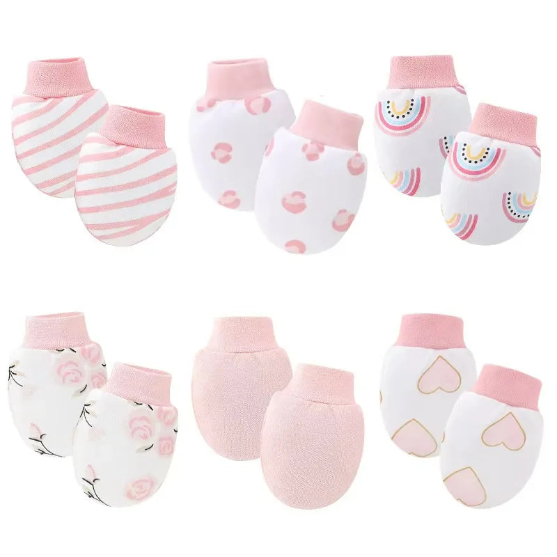 Cotton Baby Mittens (6 Pairs, Anti-Scratch, Newborn)