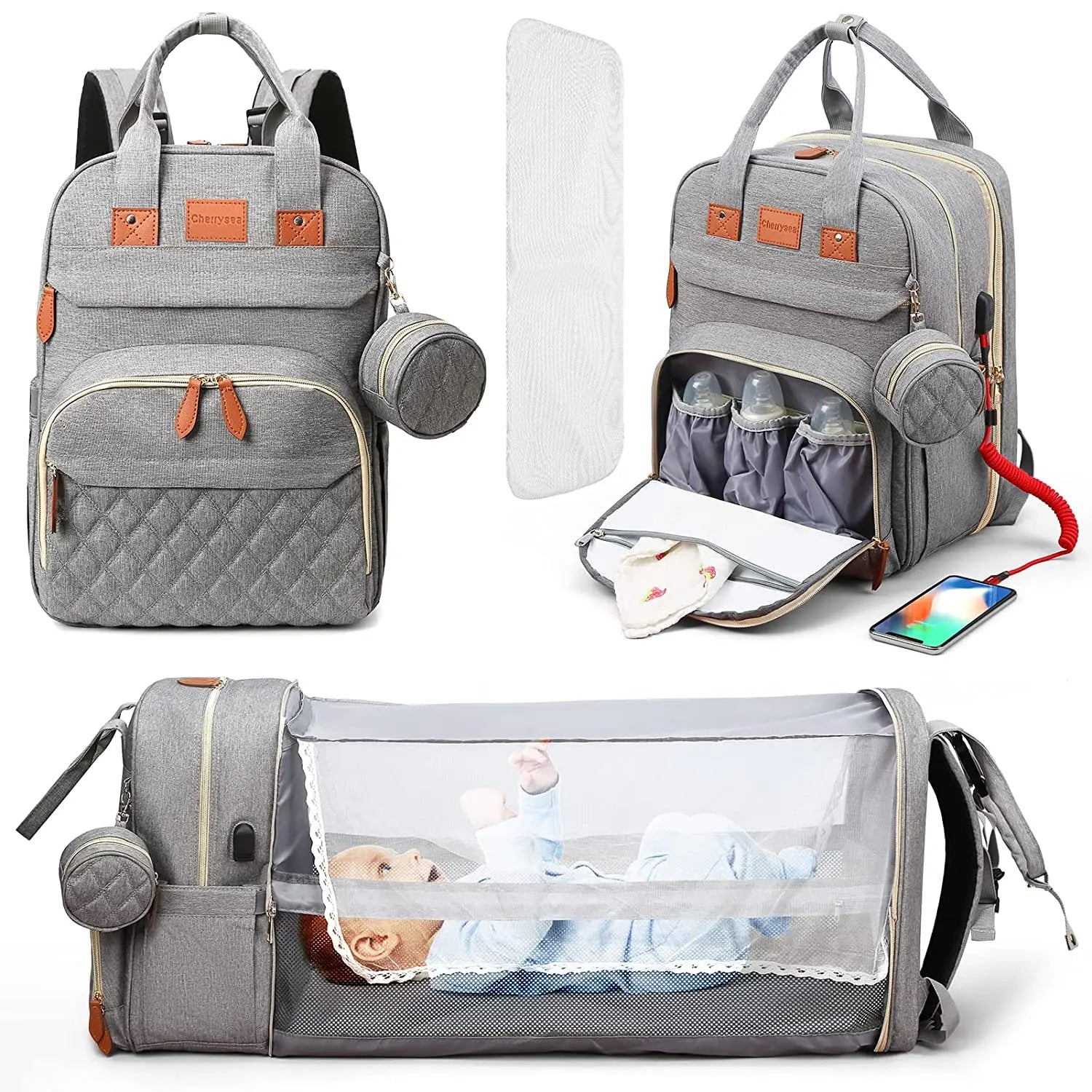 Baby Changing Bag With Foldable Cot