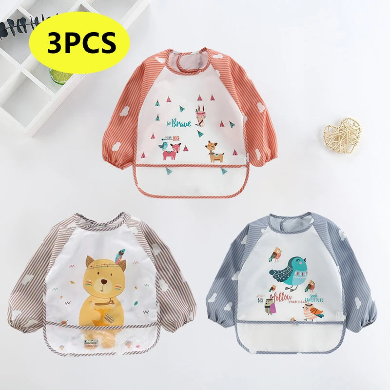 Waterproof Baby Bib with Pocket (0–3Y)