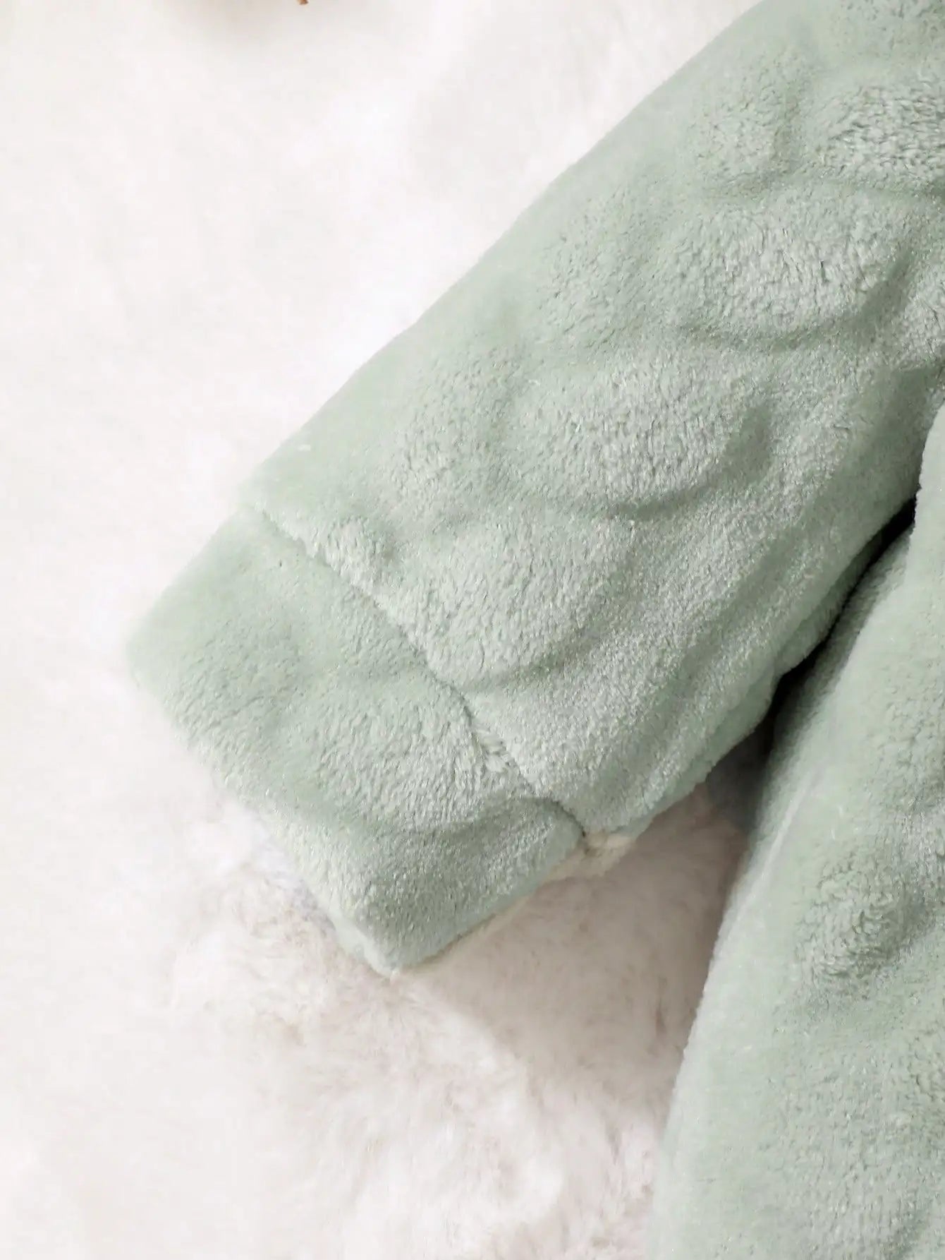 Baby Plush Jumpsuit Hooded With Zip