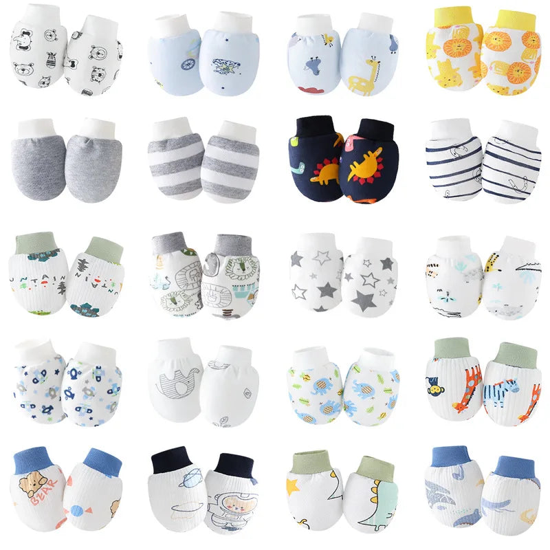 Cotton Baby Mittens (6 Pairs, Anti-Scratch, Newborn)