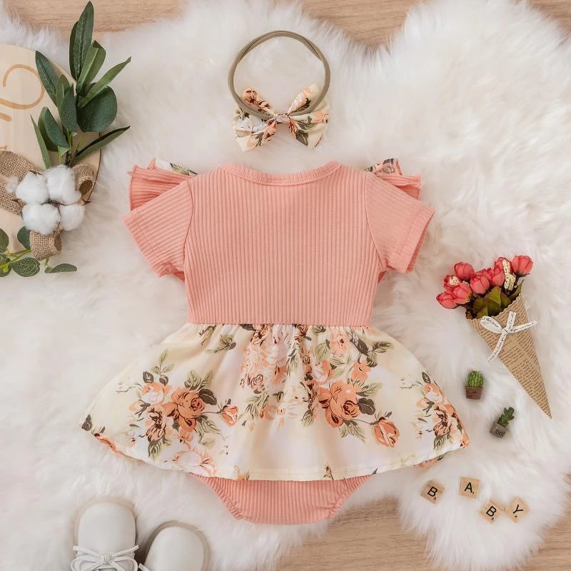 Baby Girl Cotton Dress With Bowknot