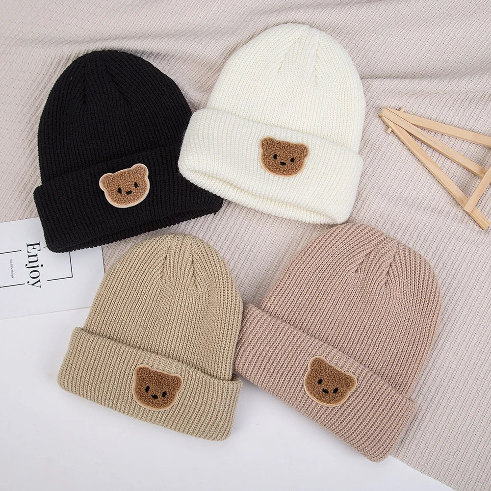 Bear Face Knitted Baby Beanie
