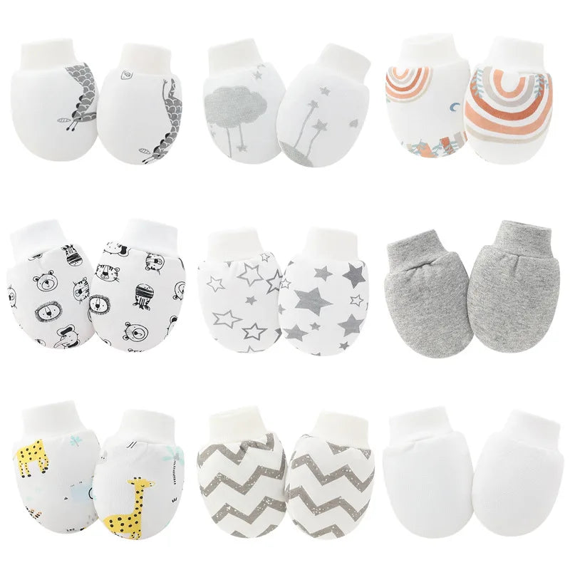 Cotton Baby Mittens (6 Pairs, Anti-Scratch, Newborn)