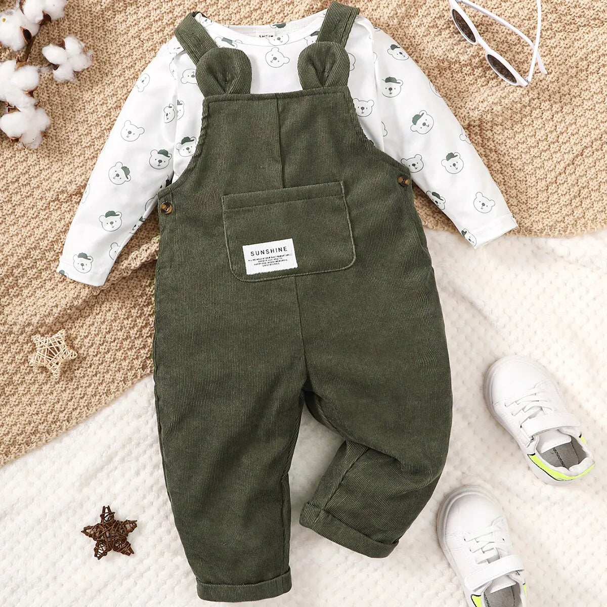Baby Cute Little Bear Printed Clothing Set