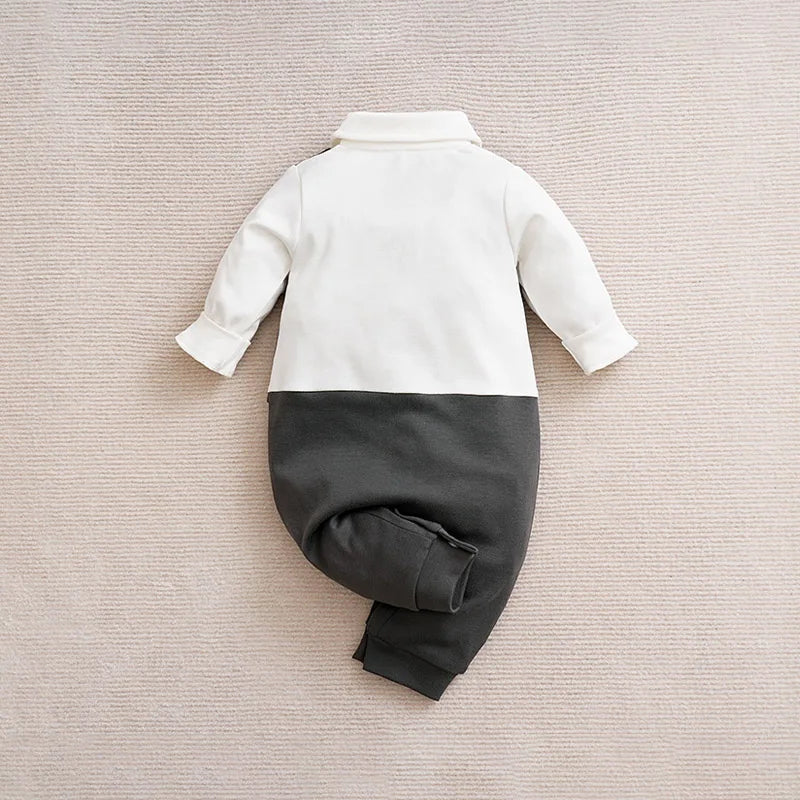 Gentleman Baby Boys Bow Tie Cotton Rompers