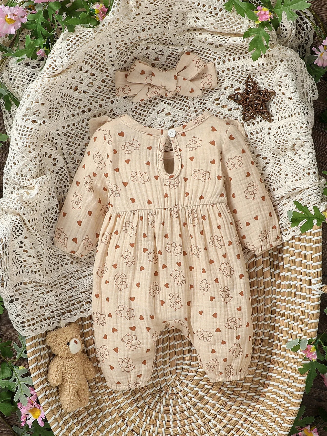 Baby Girl Long Sleeve Print Floral Jumpsuit
