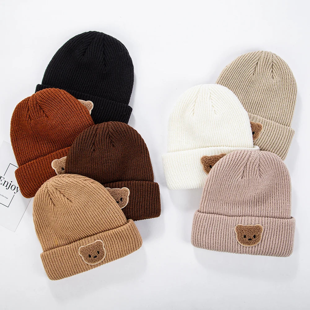 Bear Face Knitted Baby Beanie