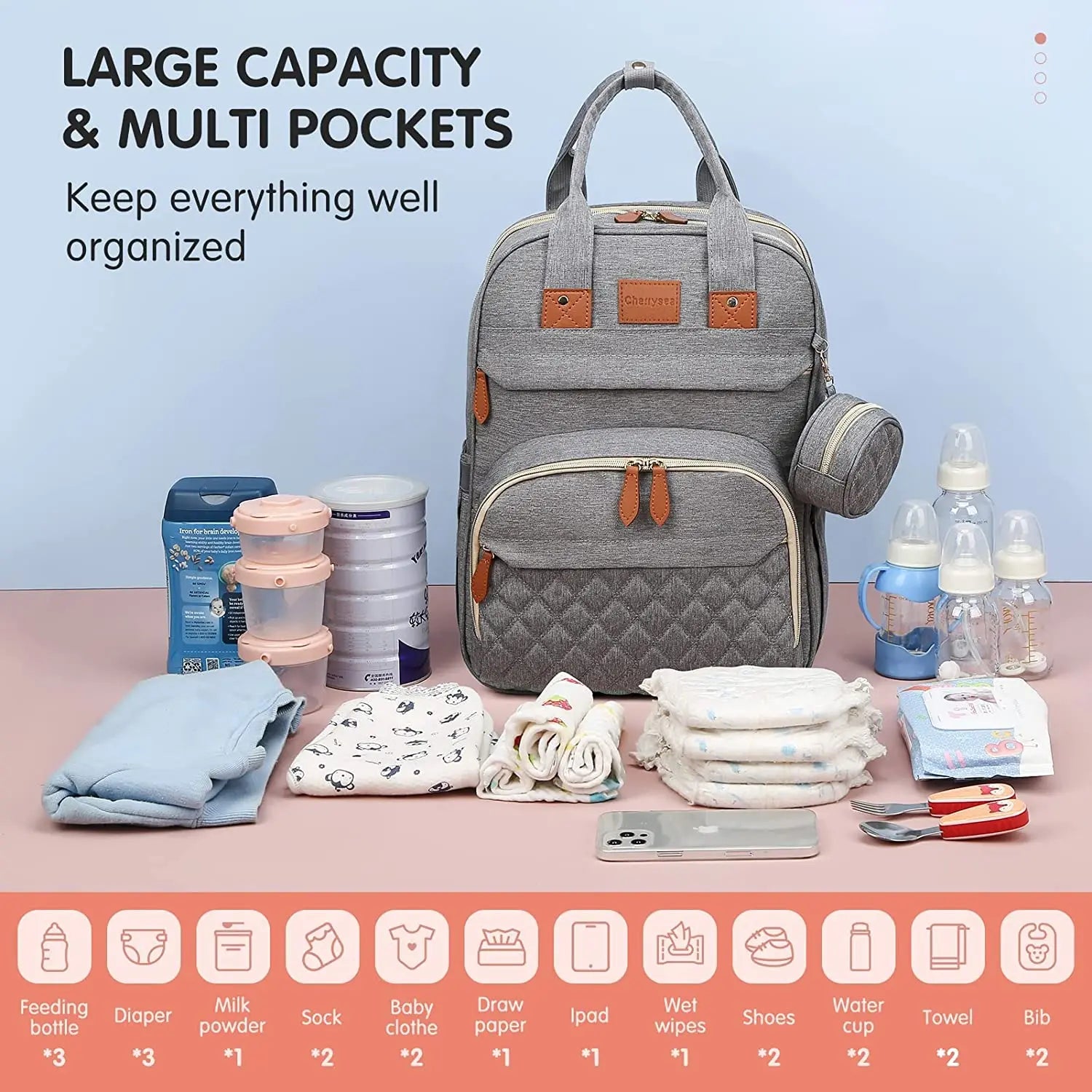 Baby Changing Bag With Foldable Cot