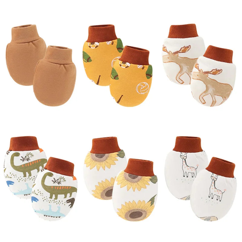 Cotton Baby Mittens (6 Pairs, Anti-Scratch, Newborn)