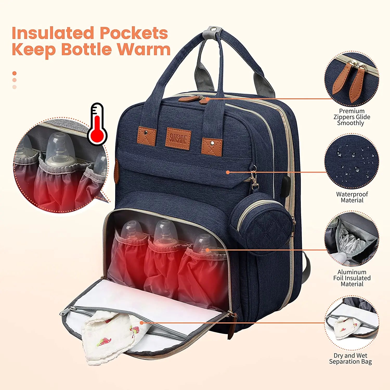 Baby Changing Bag With Foldable Cot