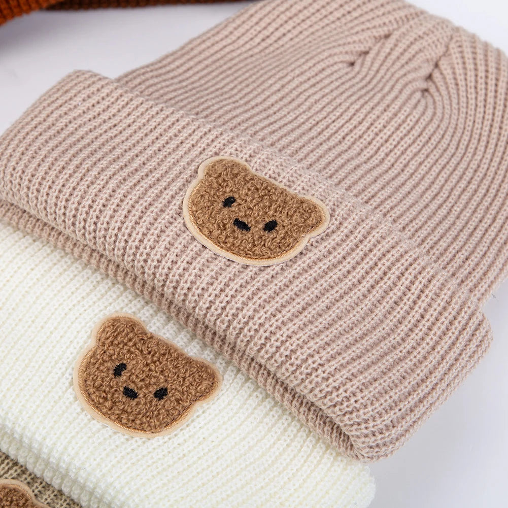 Bear Face Knitted Baby Beanie