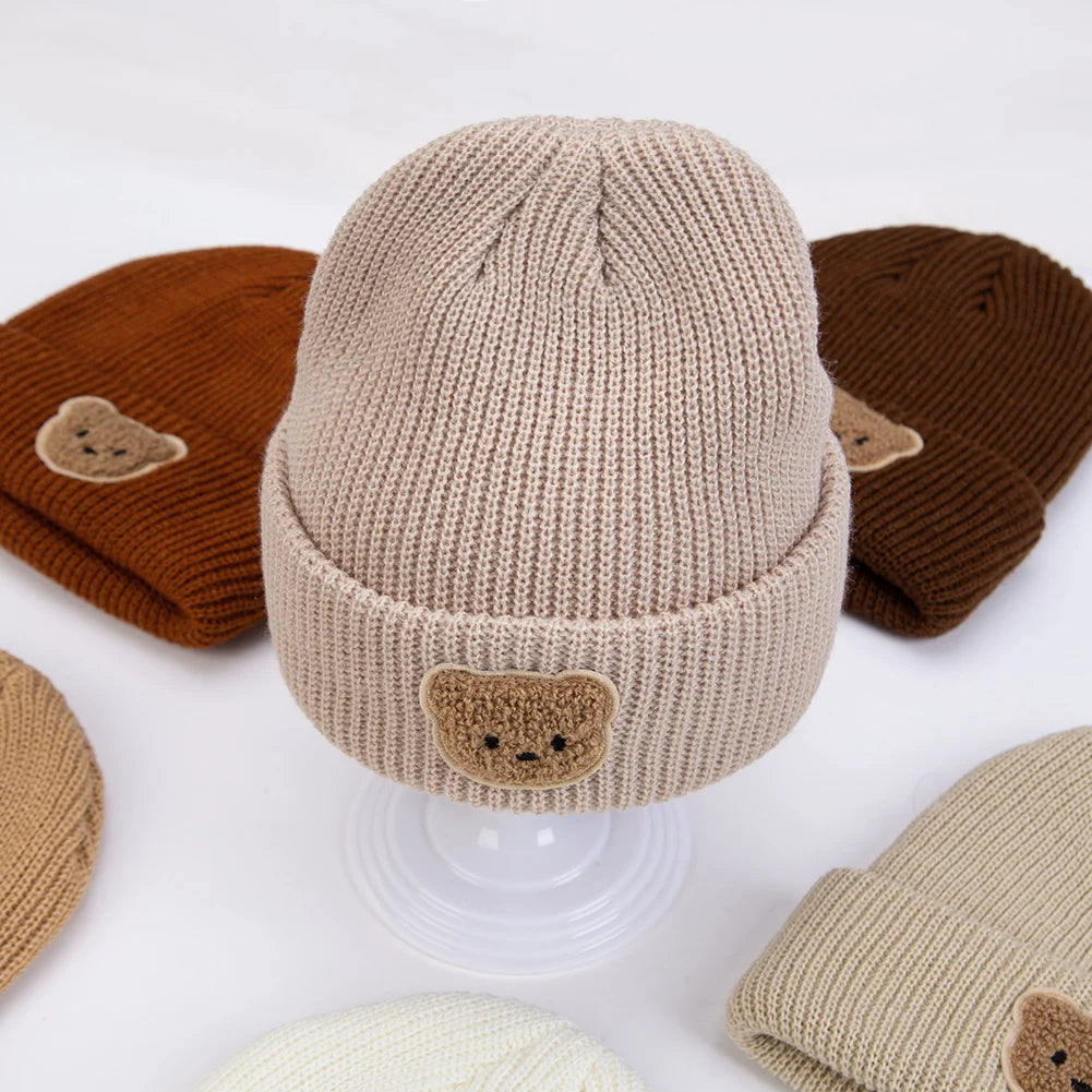 Bear Face Knitted Baby Beanie