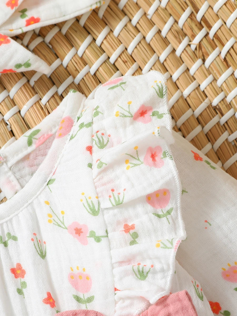 Baby Girl Long Sleeve Print Floral Jumpsuit