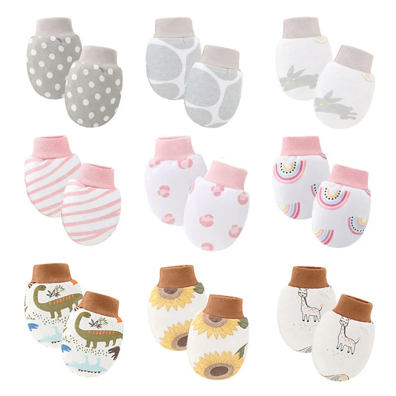 Cotton Baby Mittens (6 Pairs, Anti-Scratch, Newborn)