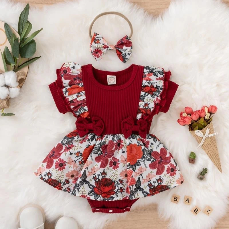 Baby Girl Cotton Dress With Bowknot