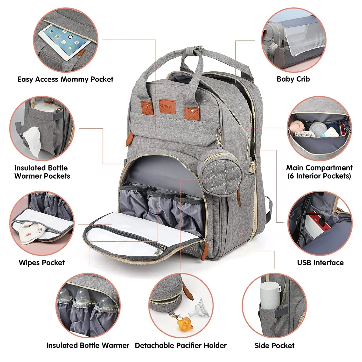 Baby Changing Bag With Foldable Cot
