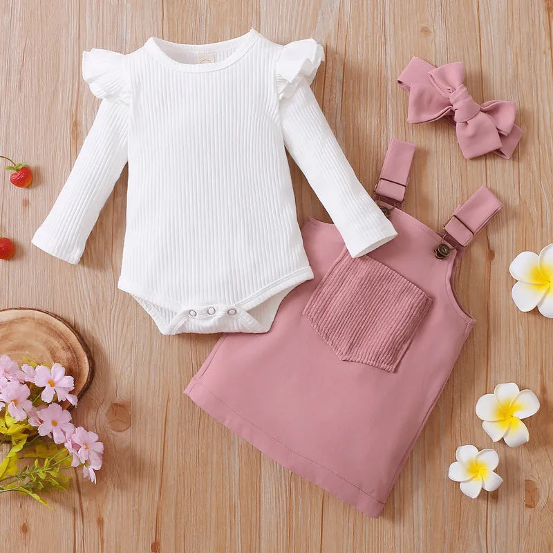 Baby Girl Bodysuit Set Long Sleeve Jumpsuits