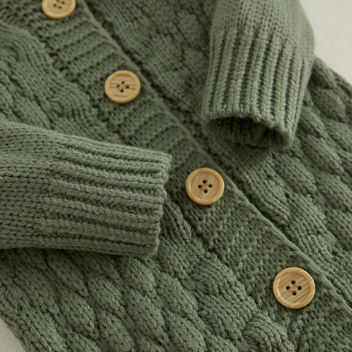 Baby Winter Knitted Romper + Bear Hat 2pcs Set