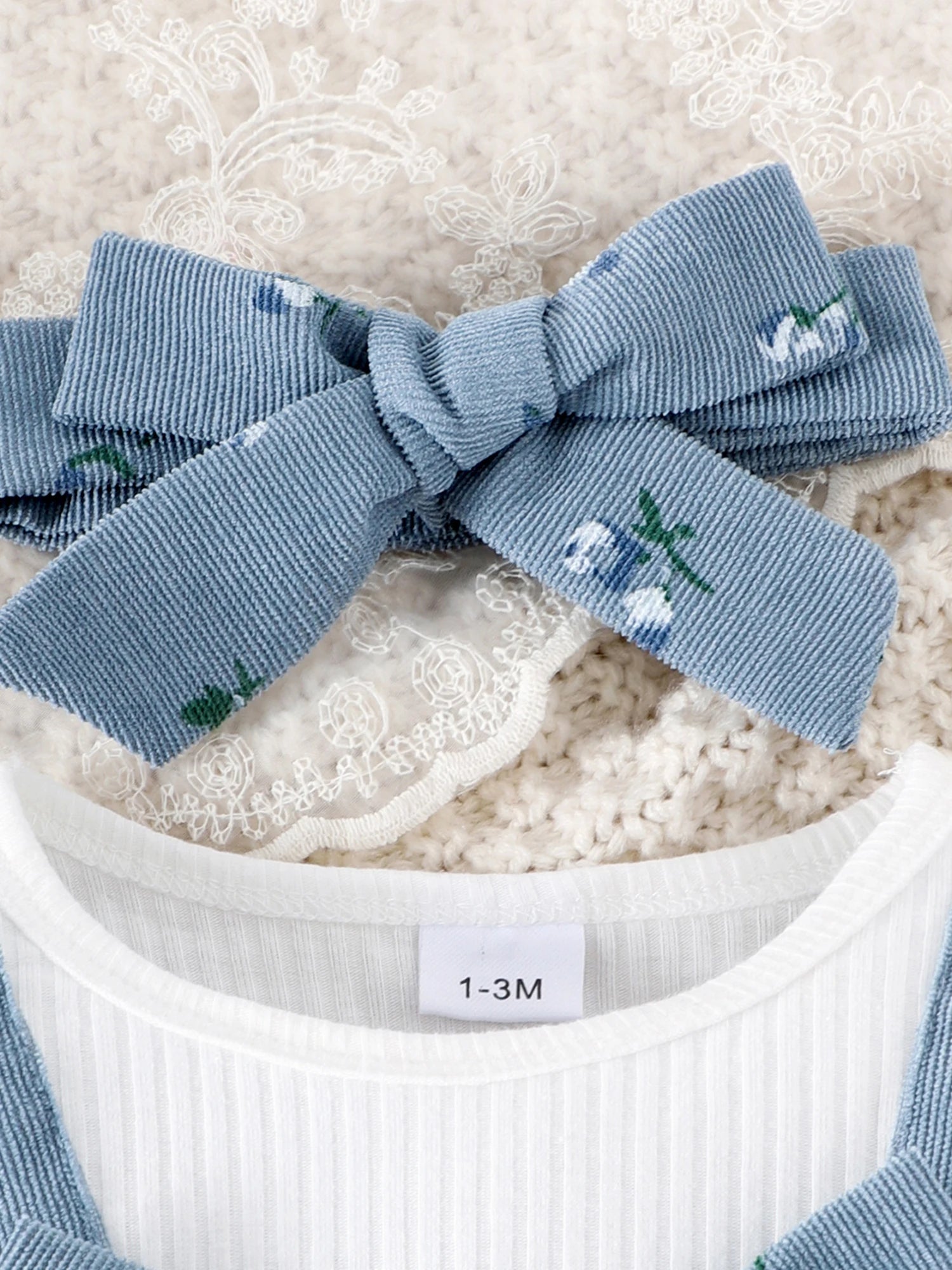 Baby Girls  Floral Print Long Sleeve Romper & Headband