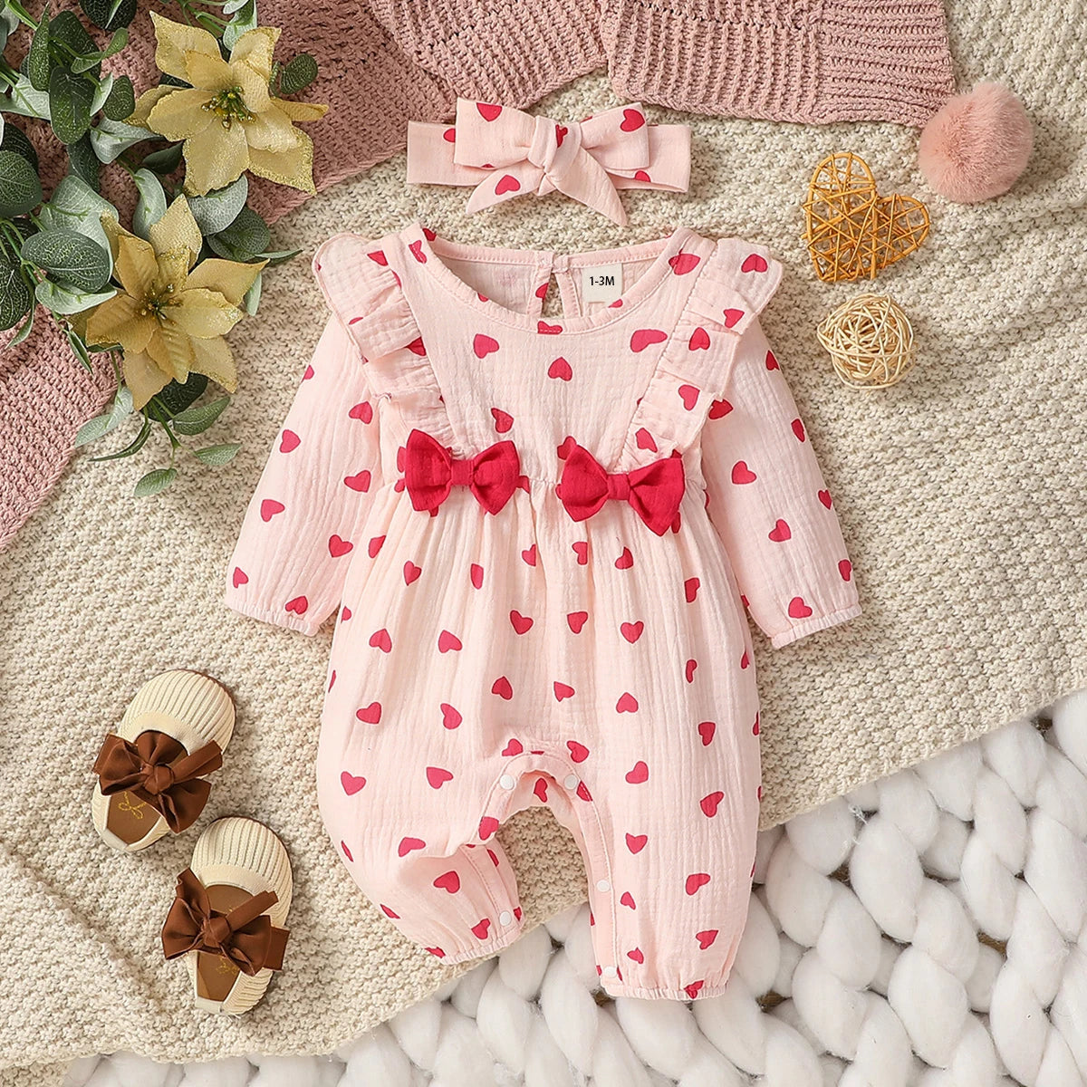 Baby Girl Long Sleeve Print Floral Jumpsuit